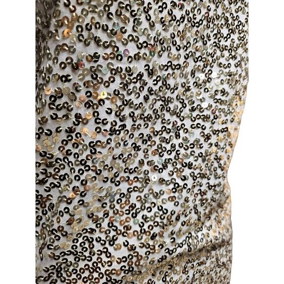 Cherokee White Tank Top with Full Front Gold Sequins. Size XL, Runs Small - Picture 4 of 6
